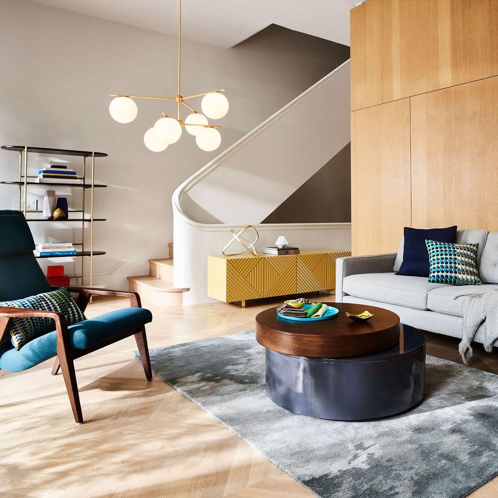 Sphere and shop stem chandelier